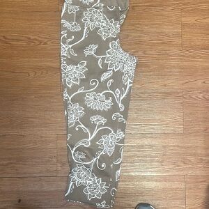 Talbots Tan and White Paisley Pants